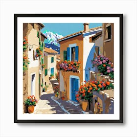 Cinque Terre, Italy Illustration Canvas Print Art Print