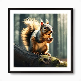 Squirrel In The Forest 237 Art Print