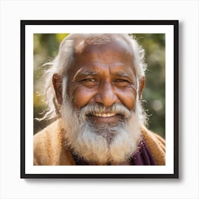 Portrait Of Old Man Smiling Art Print