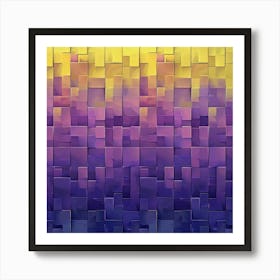 Abstract purple and yellow Art Print