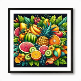 Colorful Fruits Art Print