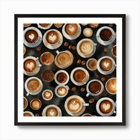 Coffee Cup Pattern Art Print