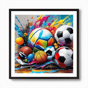 Sports Balls Art Print