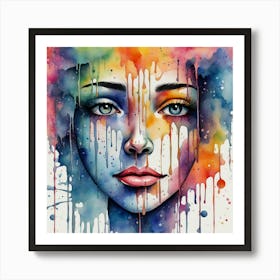 Watercolor Of A Woman 4 Art Print