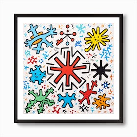 'Snowflakes' Abstract Christmas Art Print