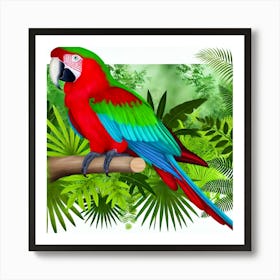 Parrot In The Jungle Art Print