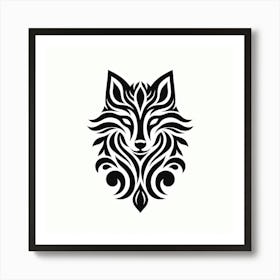 Tribal Wolf Head 1 Art Print