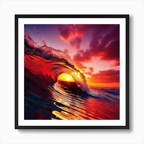 Sunset In The Ocean 12 Art Print