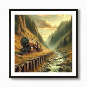 Train In The Mountains Art Print