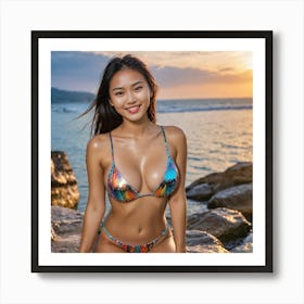Asian Girl In Bikini 4 Art Print