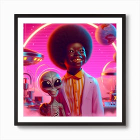 Aliens In Space 5 Art Print