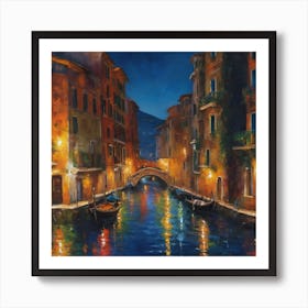 Venice At Night Art Print