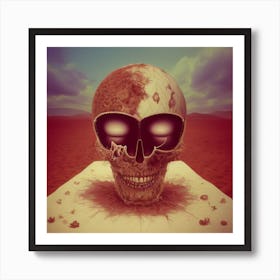 Skull In The Desert Art Print