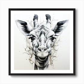 Giraffe Head Art Print