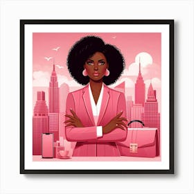 Business Woman In Pink Art Print