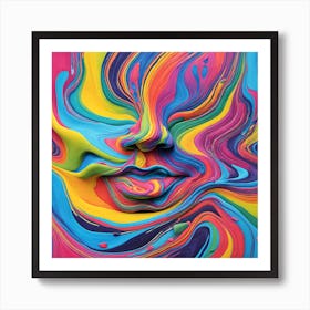 Colorful Face Painting Art Print