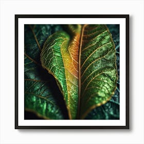 Close Up Of Green Leaves Art Print