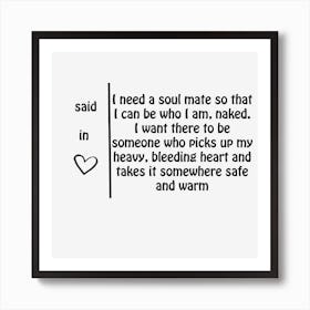 soulmate = i Art Print