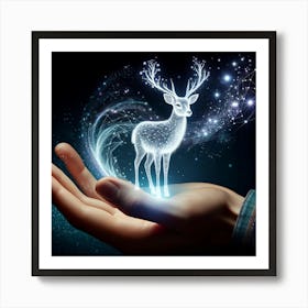 Holographic Deer Spirit 1 Art Print