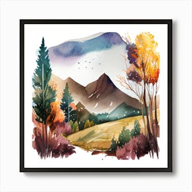 Watercolor Landscape Painting 22 Art Print