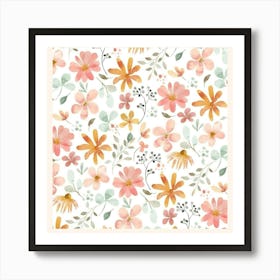 Watercolor Flowers Art Print