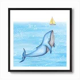 Whale Square Art Print