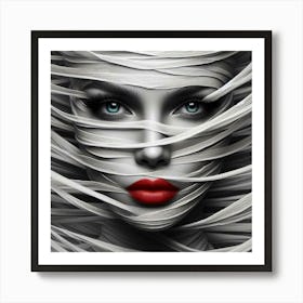 Woman With Twisted Hair Art Print