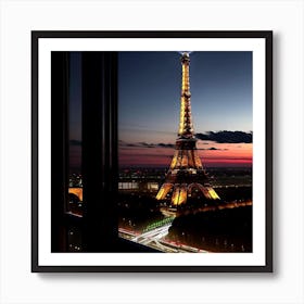 Eiffel Tower At Dusk Art Print