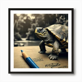 Turtle Drawing 10 Art Print