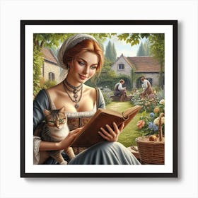 Lady Reading A Book Poster