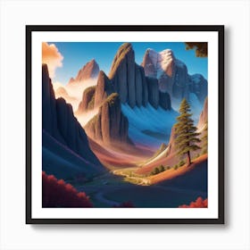 Landscape In The Mountains Art Print