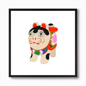 Inu Hariko Puppy Doll Square Art Print