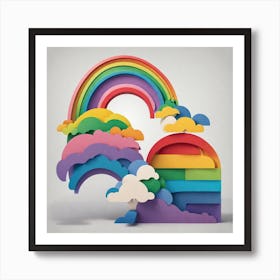 Rainbows And Clouds Art Print