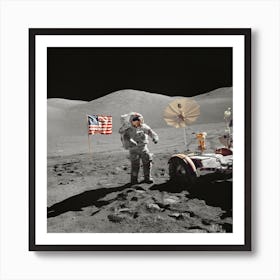 Man On The Moon Space Art Print