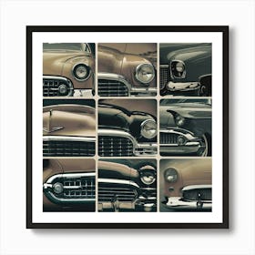 Vintage Car Collage Art Print
