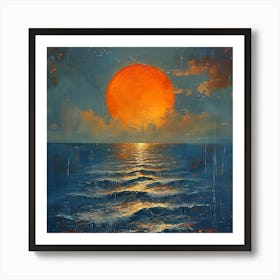 Sunset Over The Ocean Art Print