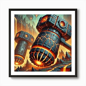 Earthquake Titans Weaponry Art Print