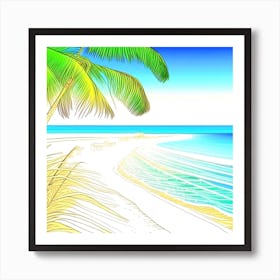 Beach And Palm Trees Art Print