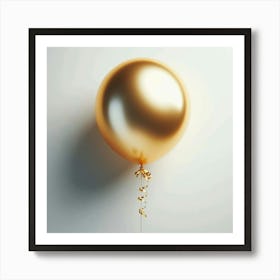 Gold Balloon Isolated On White 1 Art Print
