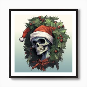 Christmas Skeleton Art Print