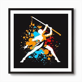 Samurai Warrior - Bo Staff - Wushu - Martial Arts 17 Art Print