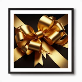 Golden bow Art Print