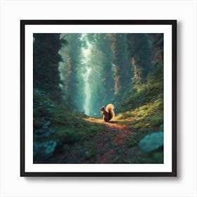 Squirrel In The Forest 68 Art Print