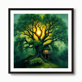 House In The Tree 1 Art Print