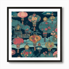 Chinese Lanterns 3 Art Print