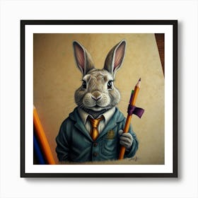 Rabbit In A Suit 6 Art Print