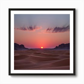 Sunset In The Desert 2 Art Print