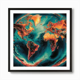 World Map 9 Art Print