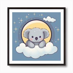 Koala On The Cloud Art Print