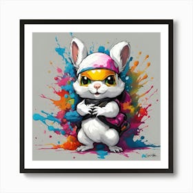 Splatter Bunny 1 Art Print